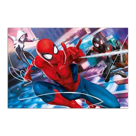 Poster Spider Man Peter Parker Miles Morales And Gwen Stacy Marvel Comics