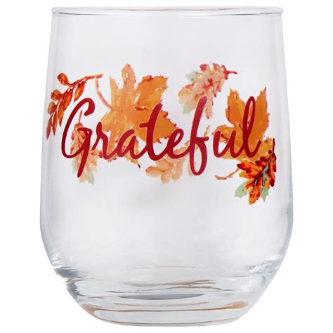 Bulk Harvest Inspired Grateful Stemless Wine Glasses 168 Oz Dollar