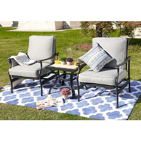 Lokatse Home 3 Piece Outdoor Furniture Set With 2 Patio Bistro