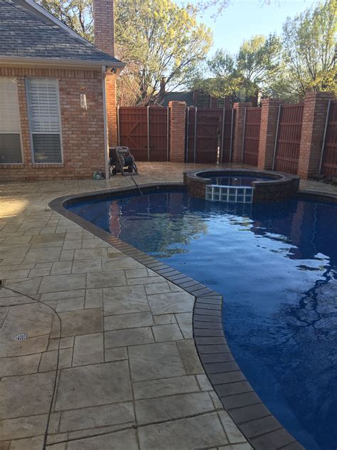 Stamped Concrete Overlay And Midnight Blue Diamond Brite Finish Concrete Overlay Stamped