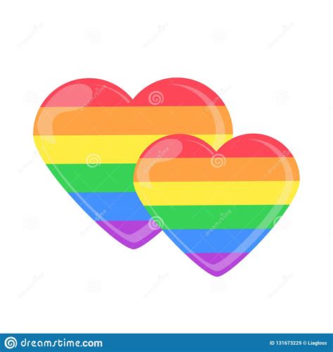 Lgbt Rainbow Heart Celebrating Gay People Rights Same Sex Love Pride Vector Illustration