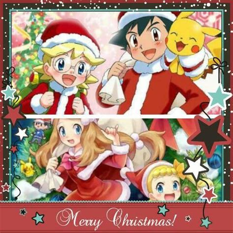 Merry Christmas Ash Serena Clemont And Bonnie Pokemon Ash And