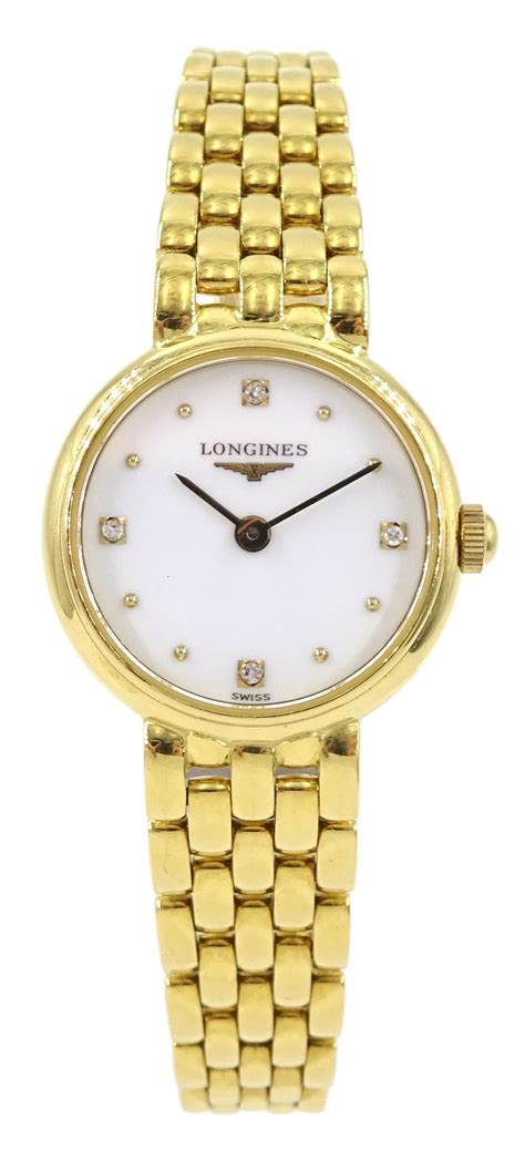 Ds Longines 18ct Gold Ladies Quartz Wristwatch No L6 107 6 White