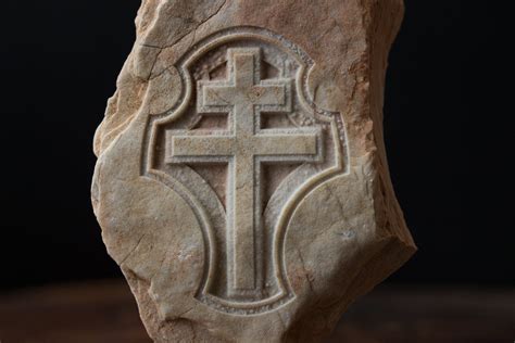 Cross Of Lorraine Cross Of Anjou On Jerusalem Stone Etsy