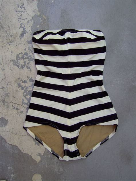 Black And White Striped S Barbie Style Swimsuit By Lengo Want This