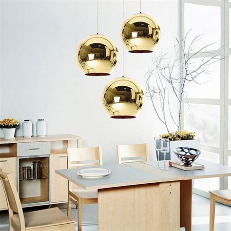 Coquimbo Globe Pendant Lights Copper Glass Mirror Ball Hanging Lamp Kitchen Modern Lighting