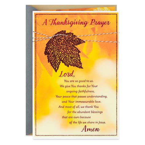 Holiday Prayer Maple Leaf Religious Thanksgiving Card Greeting Cards