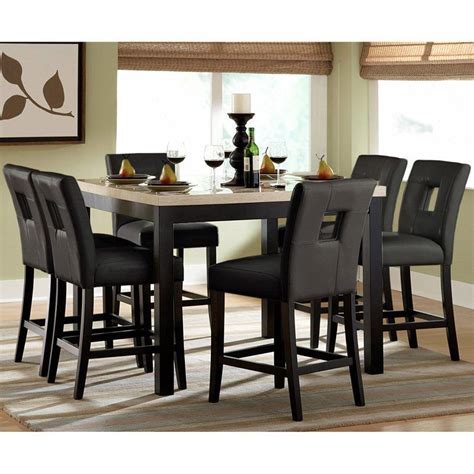 7 Piece Black Counter Height Dining Set