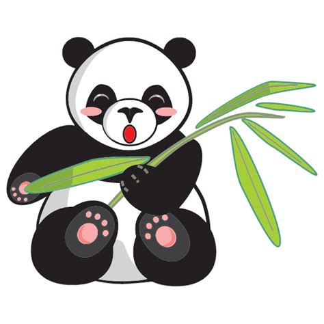 Cartoon Panda And Bamboo Free Svg