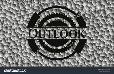 Outlook Dark Emblem Grey Bubbles Background Stock Vector Royalty Free