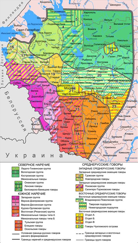 Map Russian Dialects 1965