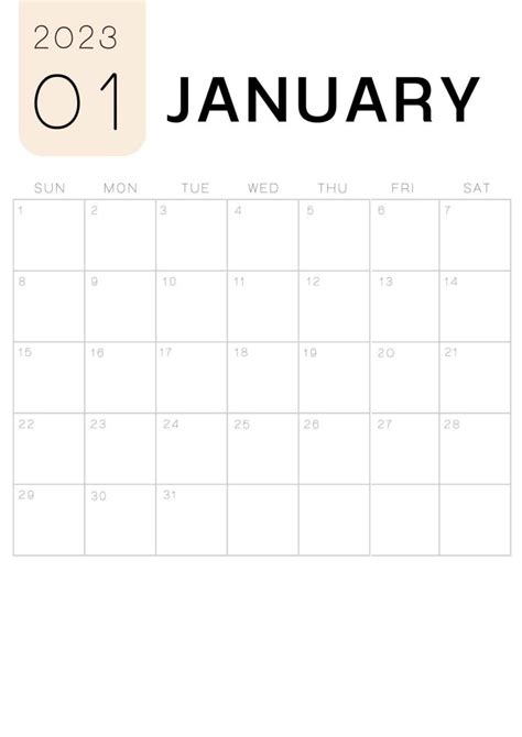 Free Blank January 2023 Calendar Printable In Pdf Excel