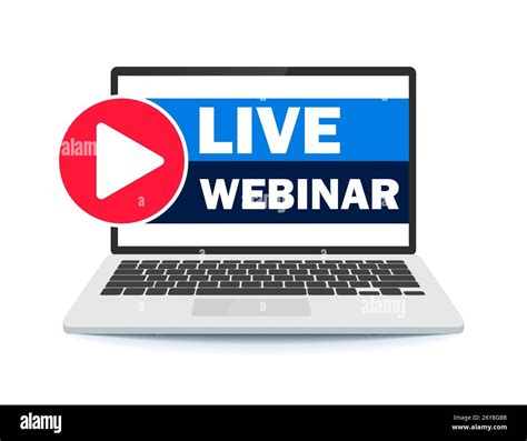 Vector Illustration Of A Webinar With A Laptop Background Banner