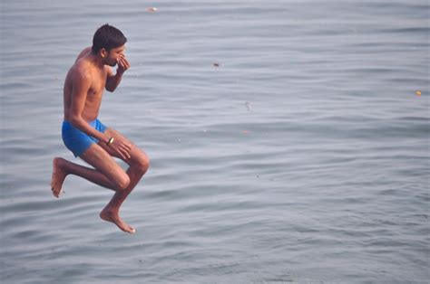 Varanasi Ghats Bathing Desi Indian Men In Langots And Underwear
