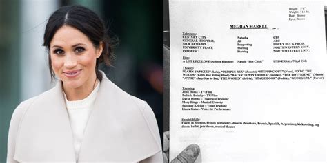 meghan markle s old acting résumé and headshot reveal her height weight and pre royal style