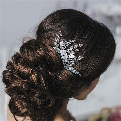 Venusvi Wedding Rhinestone Hair Comb Hair Accessories For Bridalsilver
