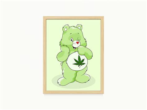 Cannabis Care Bear Printable Artwork PNG Digital Files Wall Etsy México