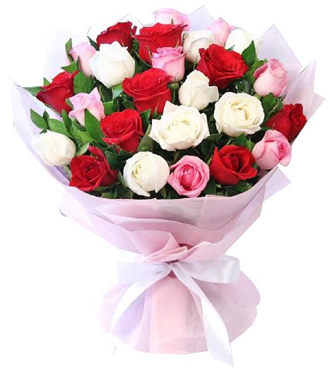 24 Red Pink And White Roses Bouquet Delivery Manila City Philippines