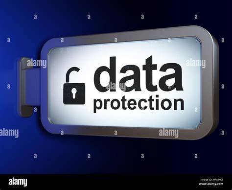 Safety Concept Data Protection And Opened Padlock On Advertising