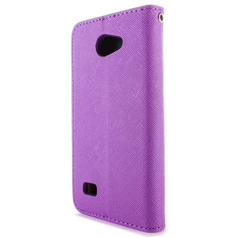 Purple And Navy Wallet Phone Cover Folio Case For Lg Lancet