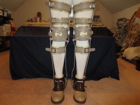 Leg Braces Pair Full Leg Metal And Leather Polio Etsy In 2022 Thigh
