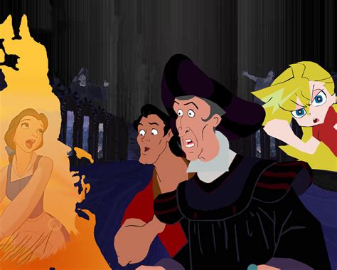 Frollo And Gaston See Belle In The Hellfire By Andrewss23 On Deviantart