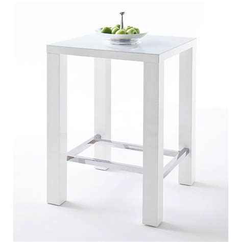 Jam High Bar Table Square In White Gloss And Glass Glass Bar Table