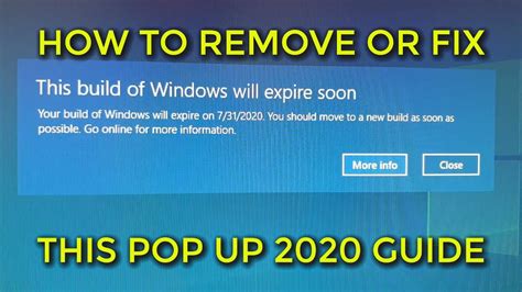How To Fix This Build Of Windows Will Expire Soon 2020 Guide Youtube