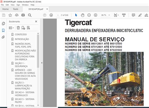 Tigercat Derrubadeira Enfeixadeira C C L C Manual De Servi O