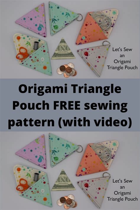 Origami Triangle Pouch Free Sewing Pattern With Video Sew Modern Bags