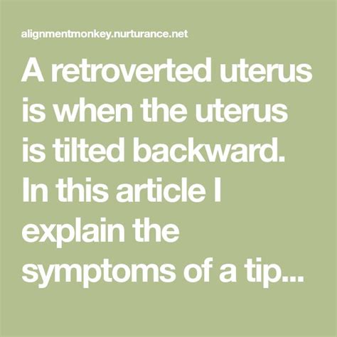 A Retroverted Uterus Is When The Uterus Is Tilted Backward In This