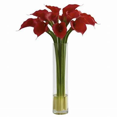 Vase Flower Lily Calla Silk Arrangement Cylinder