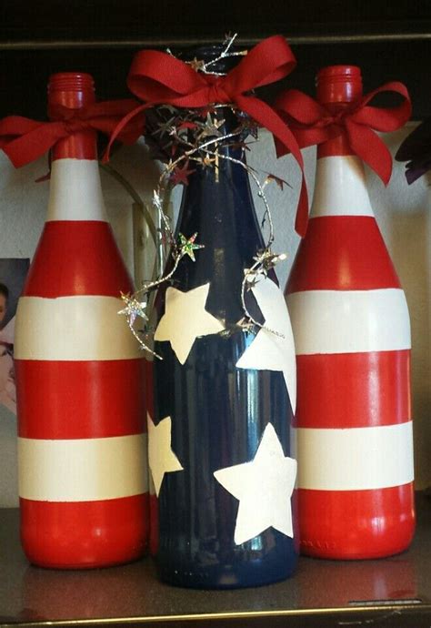 Finished Another Project Wine Bottle 4th Of July