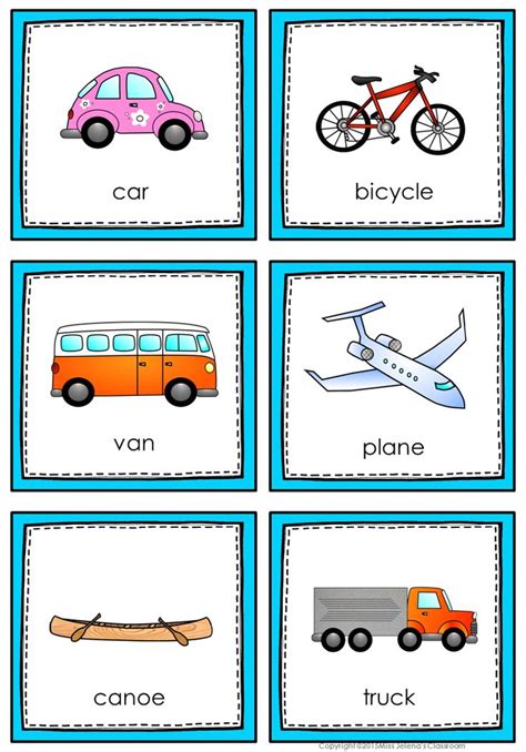 Transportation Memory Game Memory Games Kindergarten Learning