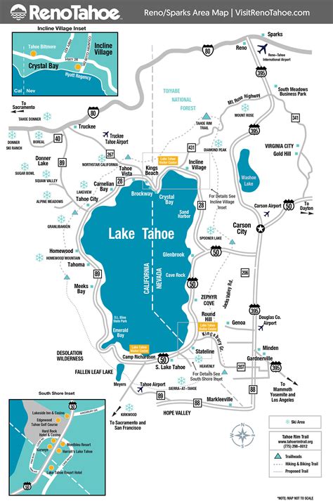 Map Of Lake Tahoe And Surrounding Areas