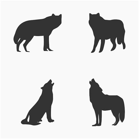 Premium Vector Collection Of Wolf Animal Silhouettes Vector Illustration