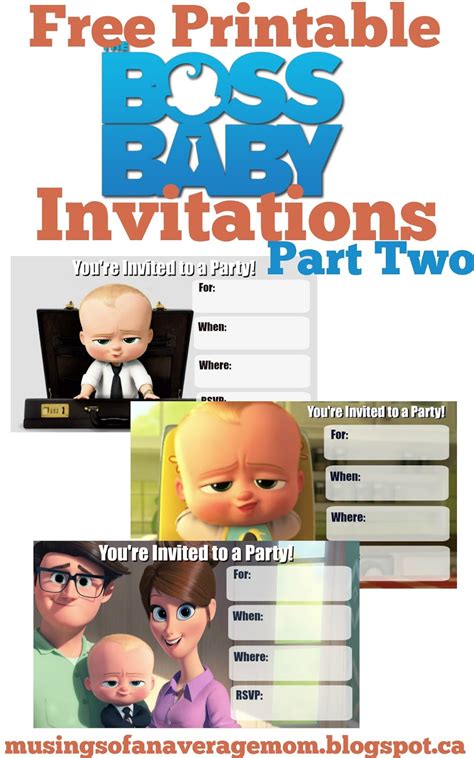Baby party , baby shower , expecting a baby , free printables , gender reveal party , labels , stickers , the. Musings of an Average Mom: Boss Baby Invitations 2