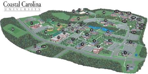 Coastal Carolina University Campus Map Map Of Western Hemisphere