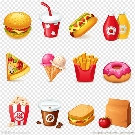 Hamburger Hot Dog Fast Food Junk Food Hand Drawn Cartoon Food Cartoon