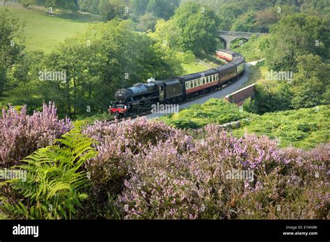 The North Yorkshire Moors Steam Railway Line Stock Photo Alamy