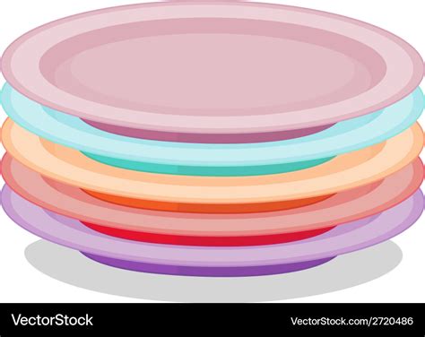 Stack Of Plates Royalty Free Vector Image Vectorstock