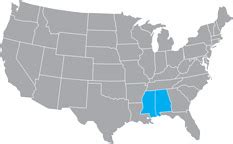 Map Alabama Mississippi 