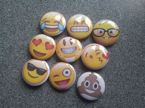 25mm1 Inch Button Pin Badges Emoji Range Collectable Etsy Uk