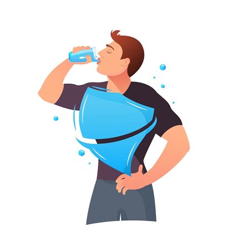 Man Is Drinking Water Vector Premium Download