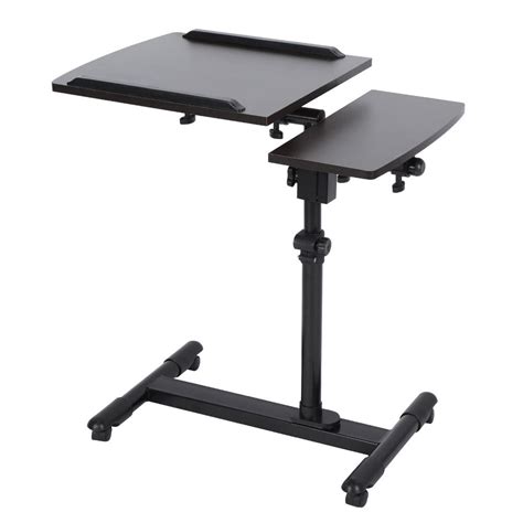 Herchr Adjustable Overbed Table 360° Swivel Mobile Laptop Stand Desk