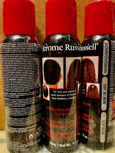 Jerome Russell Jetblack Spray On Hair Color Thickener 35 Oz 3 Cans Ebay