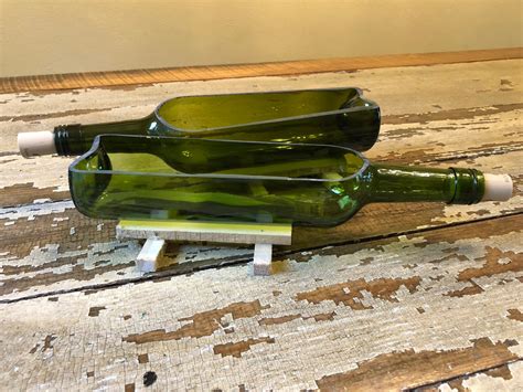 12 Side Cut Wine Bottle Planters With Pallet Wood Bases Etsy