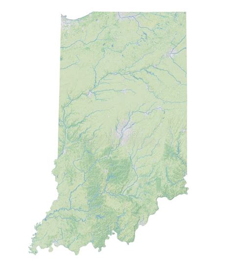 High Resolution Topographic Map Of Indiana Stock Illustration