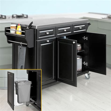 Description create the culinary space of your dreams with a stainless steel top, portable kitchen cart/island from crosley. SoBuy FKW33-SCH, Black Luxury Kitchen Island Kitchen ...