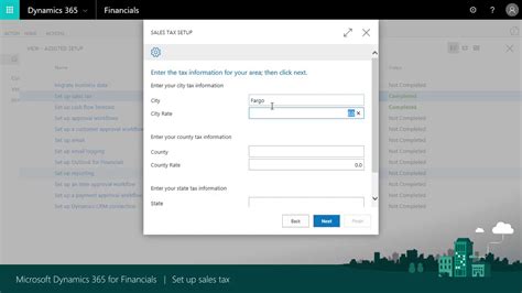 Set Up Sales Tax In Microsoft Dynamics 365 For Financials Youtube